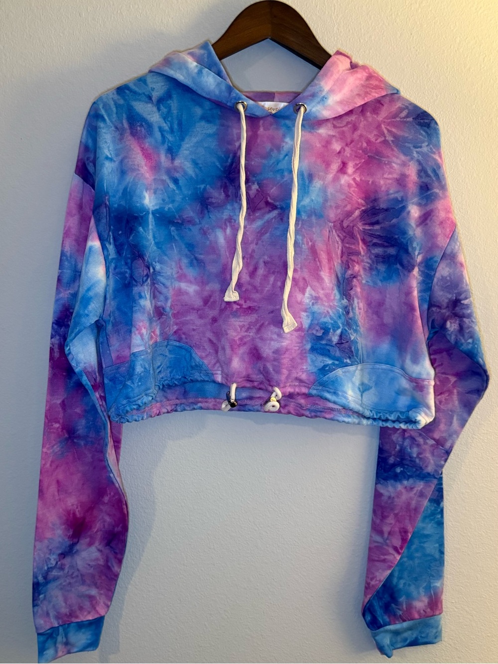 Rosevelvet Tie Dye Cropped Hoodie - Large